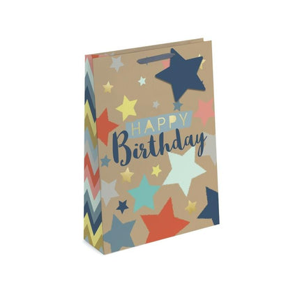 Pack of 12 Kraft Effect Extra Large Birthday Gift Bags