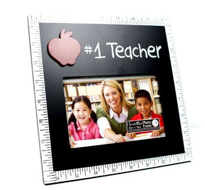No. 1 Blackboard Teacher Frame with 3D Apple Icon
