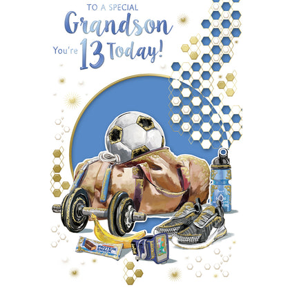 To a Special Grandson You're 13 Today Celebrity Style Birthday Card