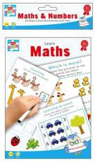Pack of 20 A5 Wipe-Clean worksheets with pen - Learn Maths