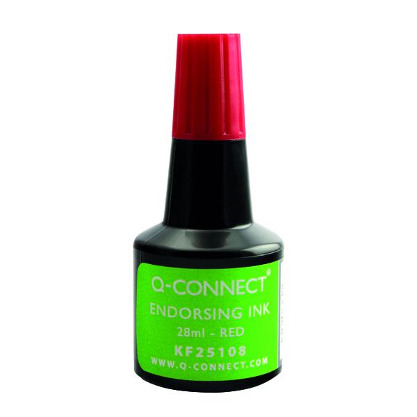 Q-Connect Endorsing Ink 28ml Red (Pack of 10) KF25108Q