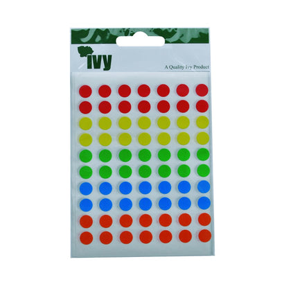 Pack of 350 8mm Assorted Round Sticky Dots
