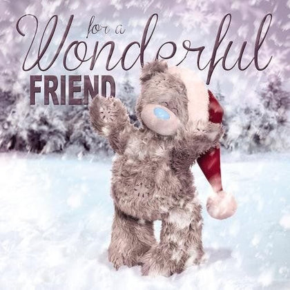 3D Holographic Friend Me to You Bear Christmas Card