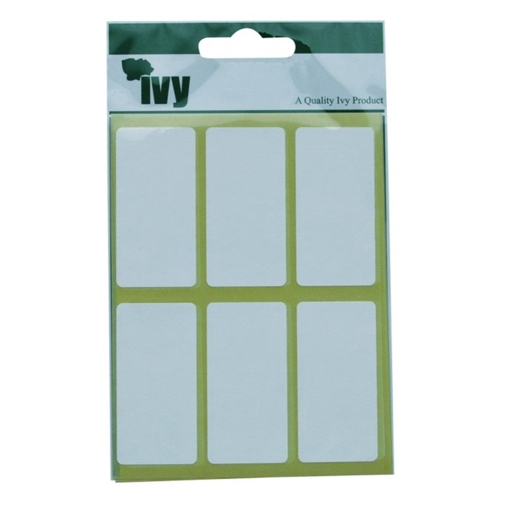 Pack of 42 White 25x50mm Rectangular Labels