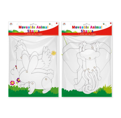 Pack of 4 Assorted Design Moveable Animals Shapes