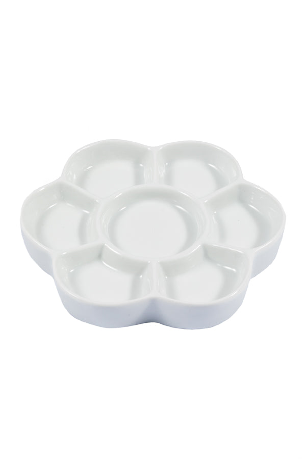 7 Wells Flower Shaped Porcelain Palette