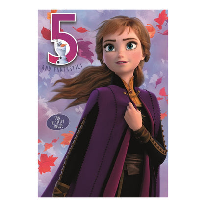 Age Fantastic 5 Frozen 2 Birthday Card with Fun Activity Inside