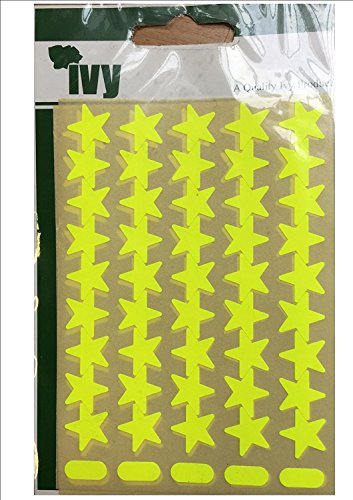 Pack of 135 Yellow Florescent Stars