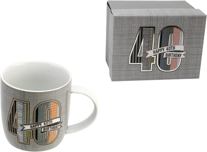 Denim Design Boxed 40th Birthday Mug