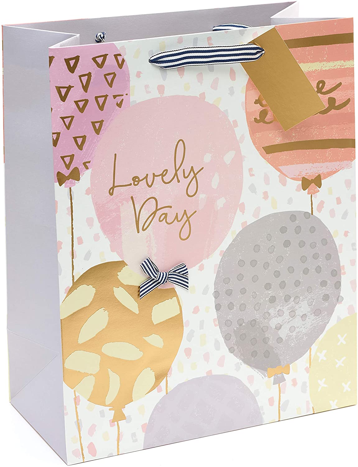 Gold Foil Balloon Design Large Birthday Gift Bag