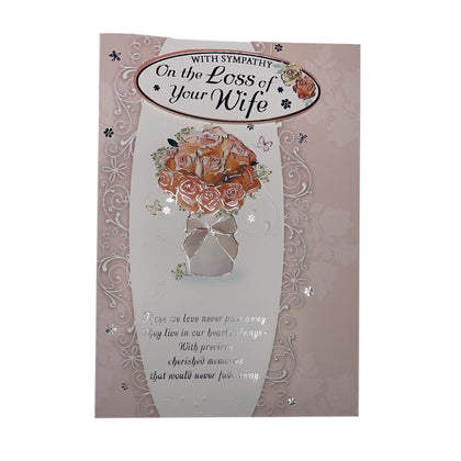With Sympathy On Loss of Your Wife Flower Pot Design Card