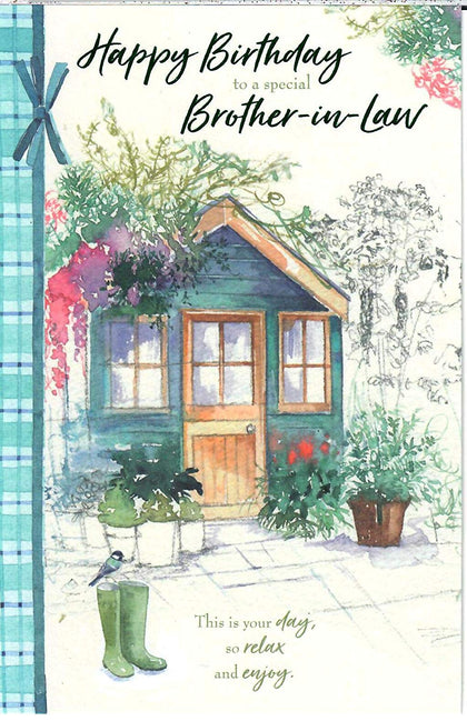 Brother in Law in The Garden Shed Birthday Card