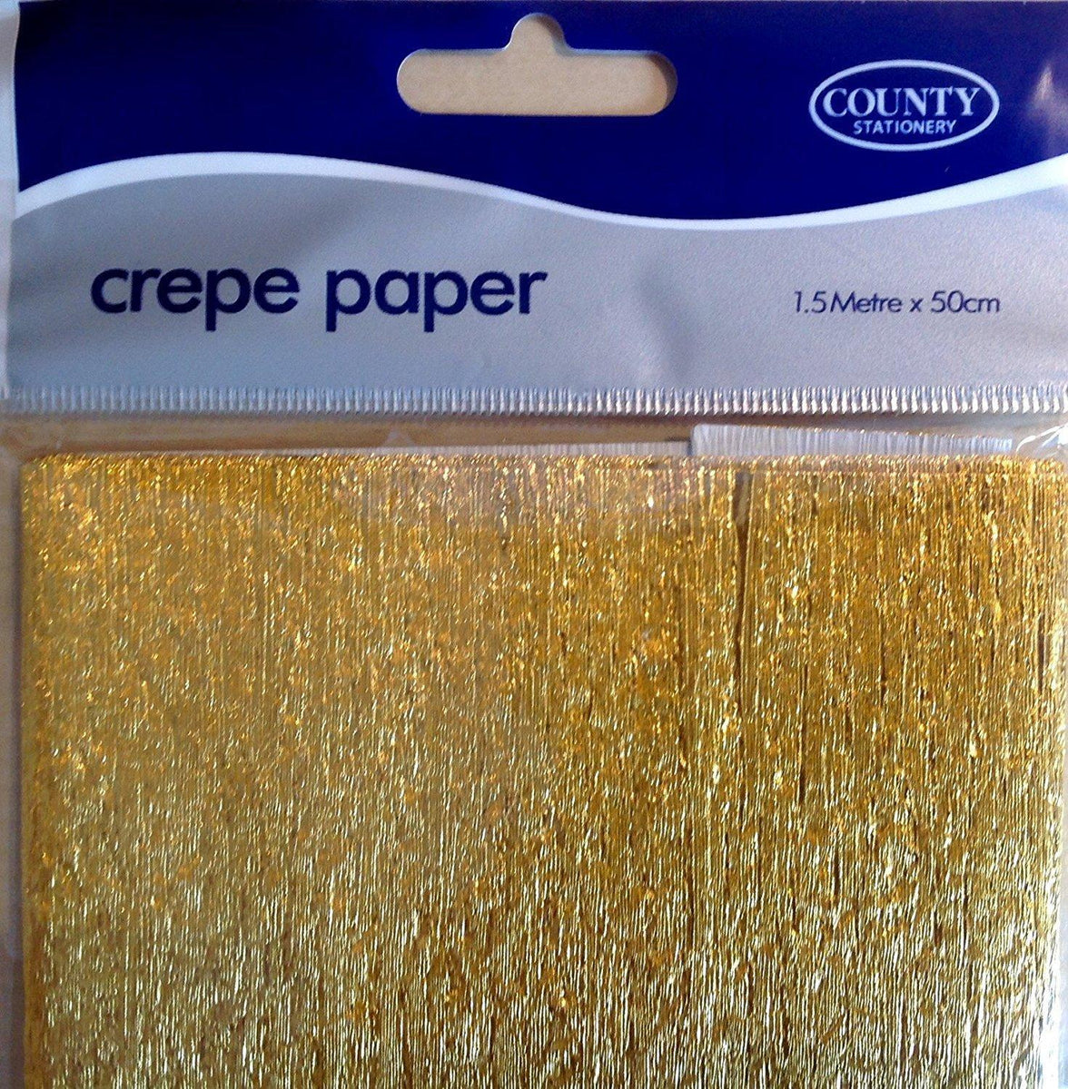 Gold Metallic Crepe Paper Folded 1.5m x 50cm Choice Wholesale