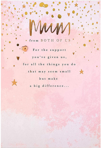 Mum from Both of Us Contemporary Foil Finished Mother's Day Card