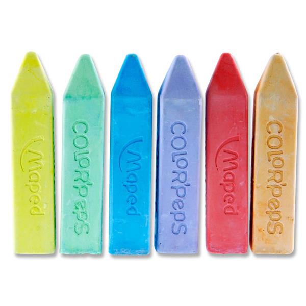 Box of 6 Color'peps Squared Giant Jumbo Sidewalk Chalks by Maped