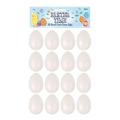 Pack of 16 Easter Small Craft Kit Foam Eggs 4 cm
