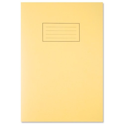 Pack of 2 Yellow A4 Exercise Book Ruled and Margin 80 Pages - Class Children