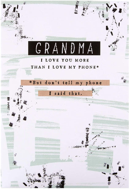 Birthday Card for Grandma Contemporary Embossed Text Design
