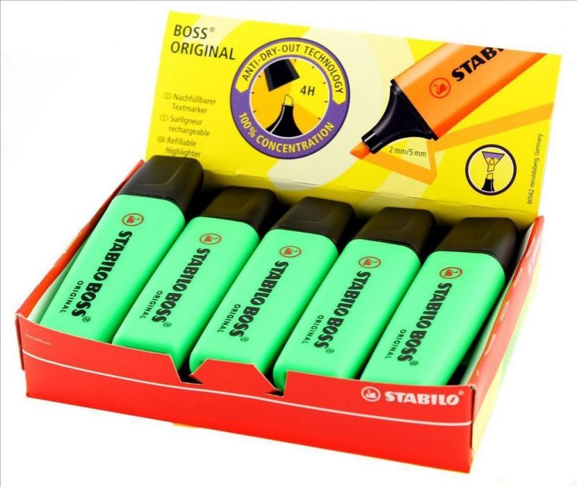 Stabilo Boss Original Green Highlighter (Pack of 10)