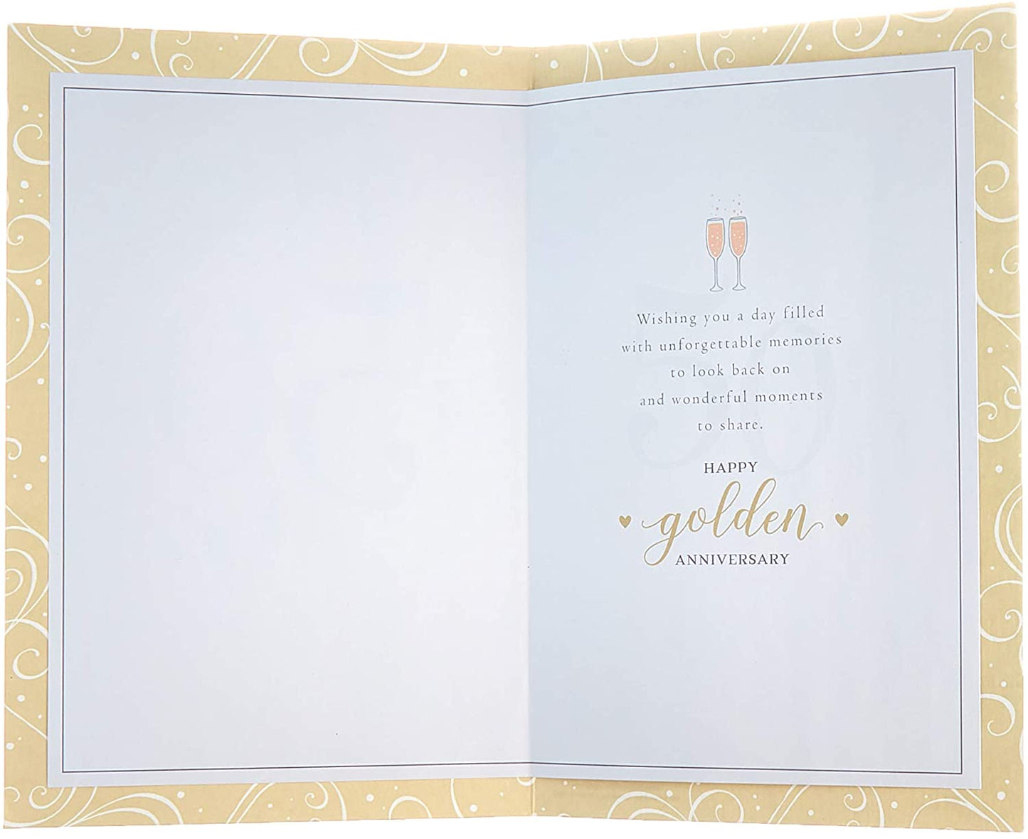 Sparkling Gold Hearts And Dots Design 50th Golden Wedding Anniversary Card