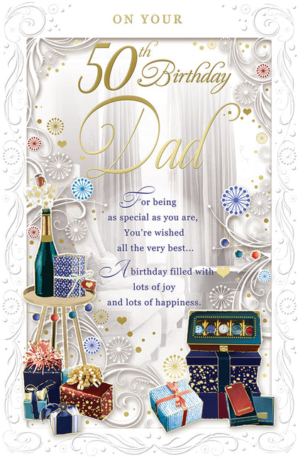 On Your 50th Birthday Dad Opacity Card