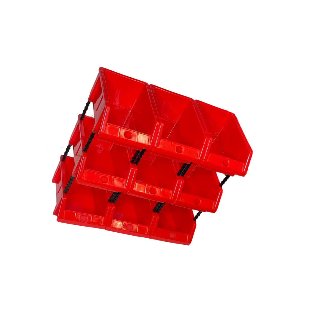 Stackable Red Storage Pick Bin with Riser Stands 170x118x75mm