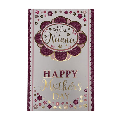To A Special Nanna Glitter Flower Design Mother's Day Card