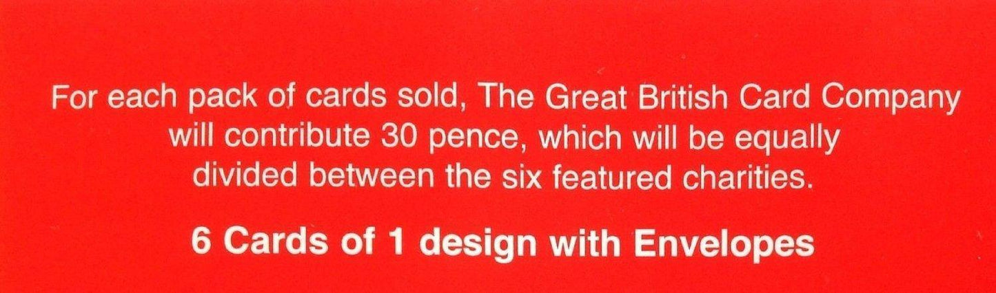 A Pack Of 6 Charity Christmas Cards By Paper House Luxury Card Top Quality