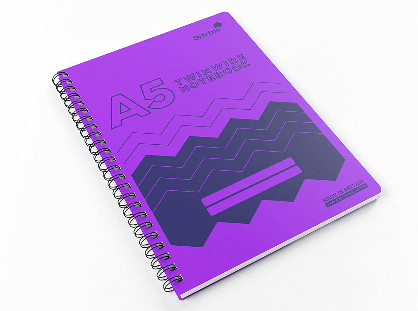 A5 160 Pages Twin Wire Notebook with Durable Wipe Clean Cover