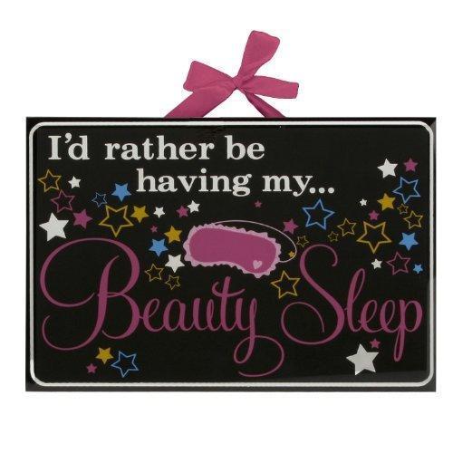 Celebrations Girl Talk Glass Plaque "I'd rather be having my beauty sleep"