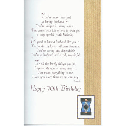 To My Husband With Love On Your 70th Birthday card