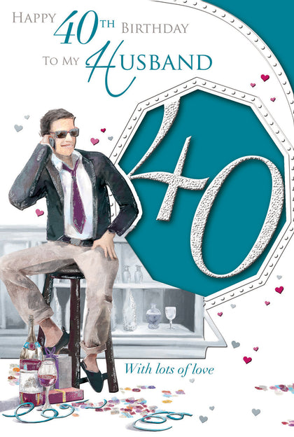 With Lots of Love To My Husband 40th Birthday Celebrity Style Card