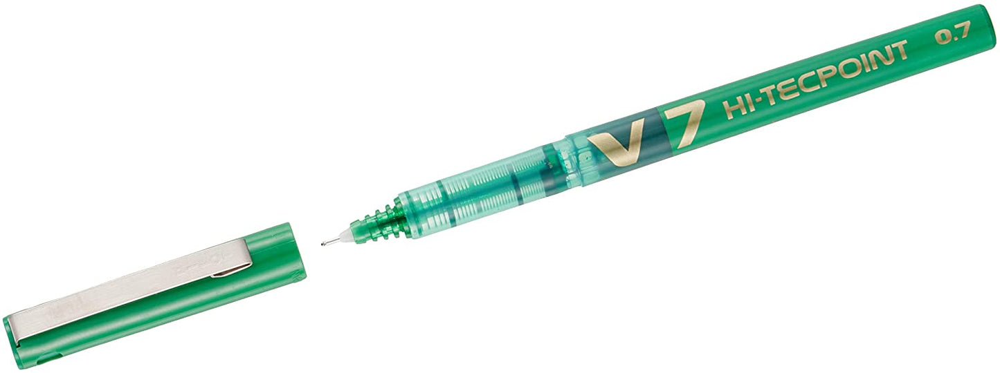 Pilot V7 Hi-Techpoint Green Rollerball Pen (Single)