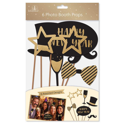 Pack of 6 New Year Photo Booth Props