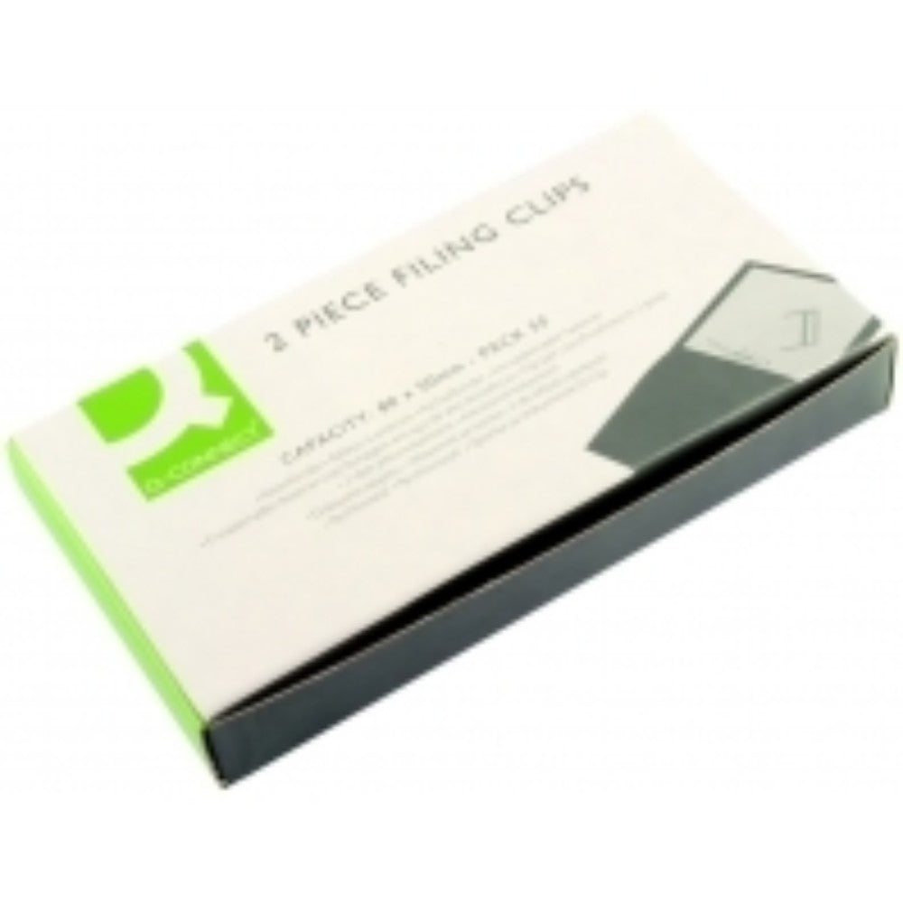 Box of 50 Q-Connect 2 Piece Filing Clips