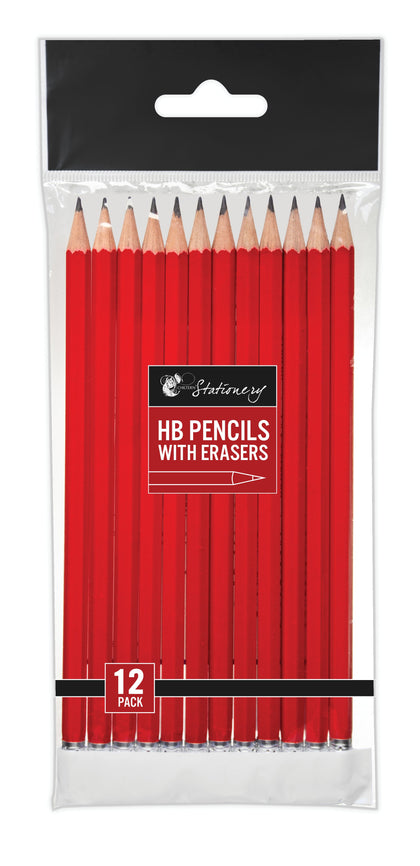 Pack of 12 HB Pencils With Eraser