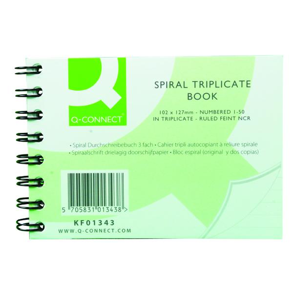 Feint Ruled Wirebound 102x127mm Triplicate Book