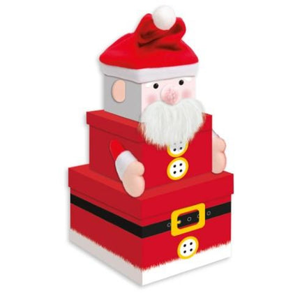 Santa Design Large Stackable Christmas Gift Boxes