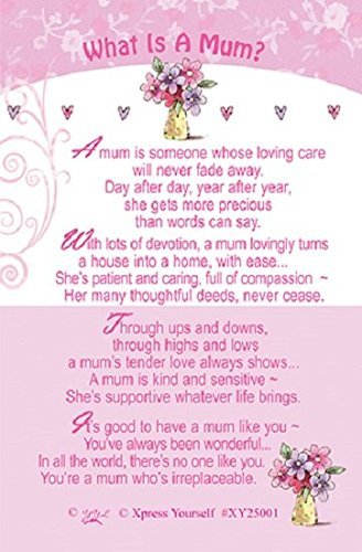 What Is A MUM Nice Verse Xpress Yourself Keepsake Wallet Purse Greeting Card