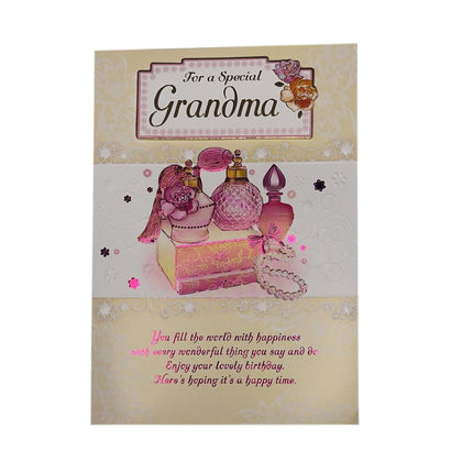 For A Special Grandma Perfumes Design Birthday Card