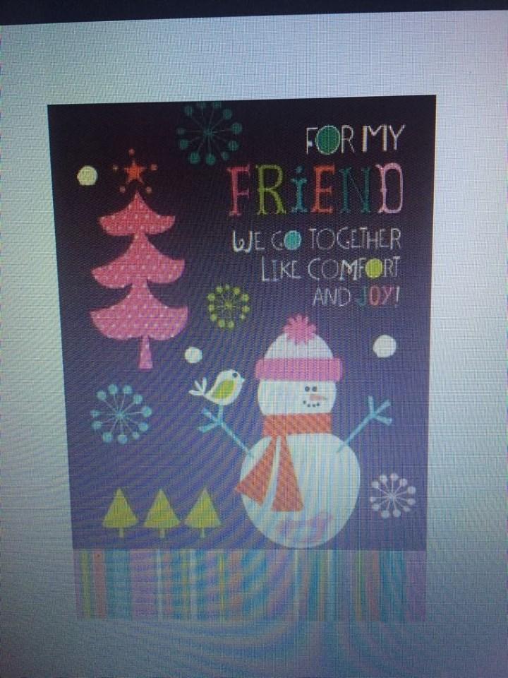 For My Friend at Christmas, Christmas Greetings Card