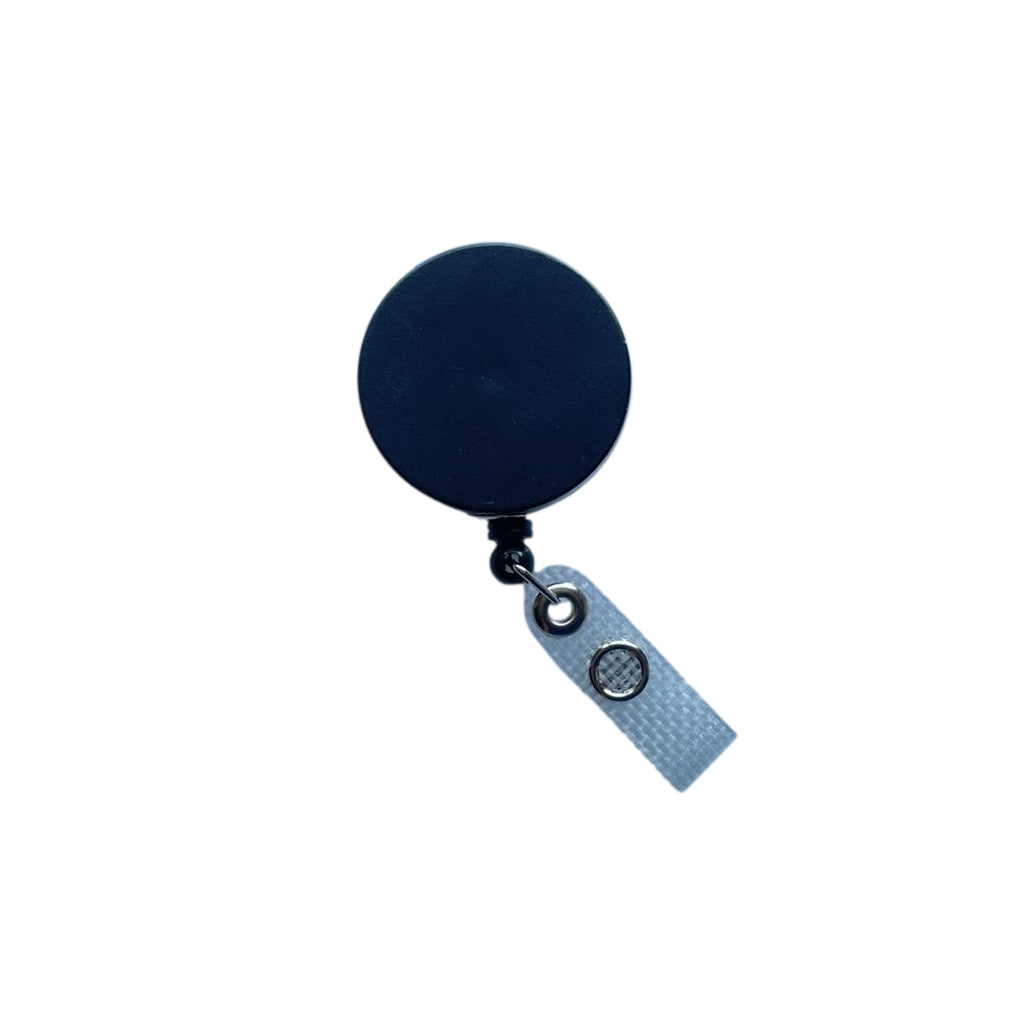 Pack of 10 Black and Silver Key Reels with Badge Holder
