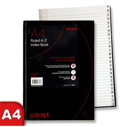 A4 192 Pages A-Z Index Book by Concept
