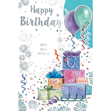 Happy Birthday With Best Wishes Open Celebrity Style Greeting Card