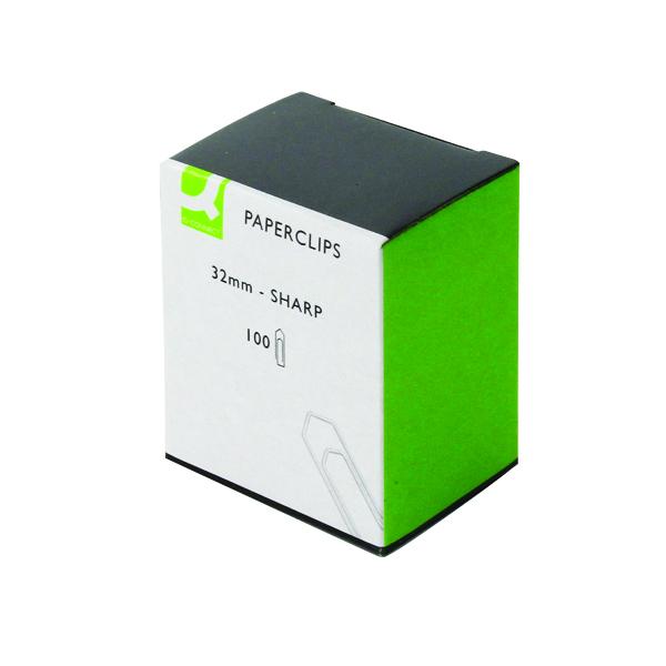 Pack of 1000 Q-Connect Paperclips No Tear 32mm