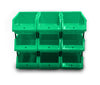Stackable Green Storage Pick Bin with Riser Stands 325x210x130mm