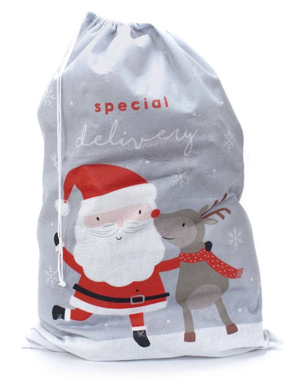Plush Christmas Jumbo Special Delivery Grey Sack
