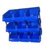 Set of 30 Stackable Blue Storage Pick Bin with Riser Stands 245x158x108mm