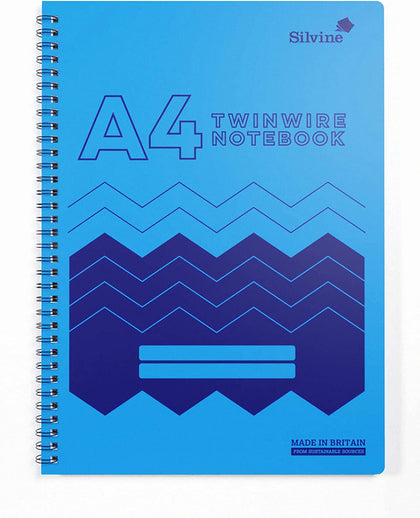 A4 160 Pages Twin Wire Notebook with Durable Wipe Clean Cover