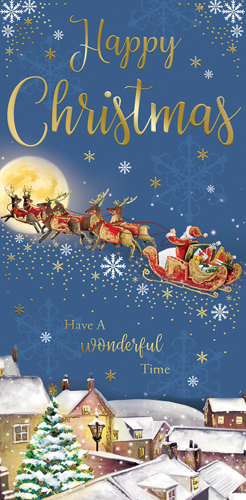 Box of 20 Snow Design Luxury Slim Christmas Greetings Cards With Envelopes